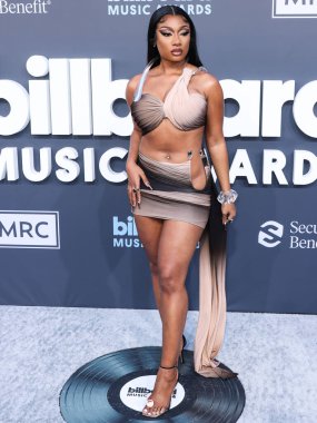 Megan Thee Stallion (Megan Jovon Ruth Pete), 15 Mayıs 2022 tarihinde Las Vegas, Nevada, ABD 'de düzenlenen MGM Grand Garden Arena' da düzenlenen 2022 Billboard Müzik Ödülleri 'ne geldi.. 