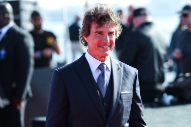 Amerikalı aktör Tom Cruise, Paramount Pictures 'ın Top Gun: Maverick filminin dünya prömiyerine 4 Mayıs 2022' de ABD 'nin Kaliforniya eyaletinin San Diego kentindeki USS Midway Müzesi' nde geldi.. 