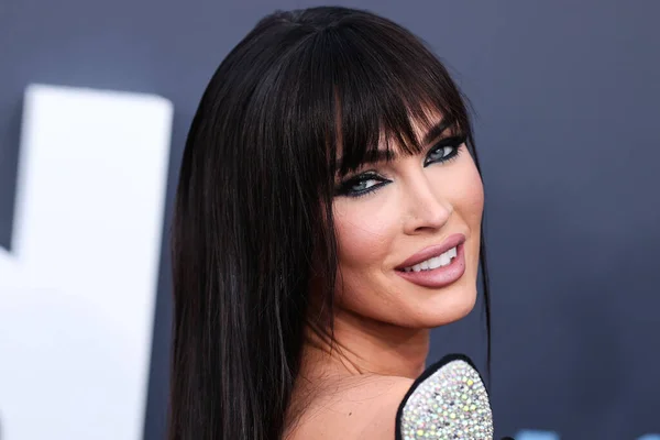 American Actress Megan Fox Wearing David Koma Dress Arrives 2022 — Stock Photo, Image