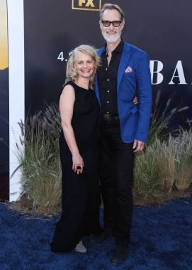 Megan Leitch ve Christopher Heyerdahl, 20 Nisan 2022 'de Hollywood Atletizm Kulübü' nde düzenlenen FX 'in 