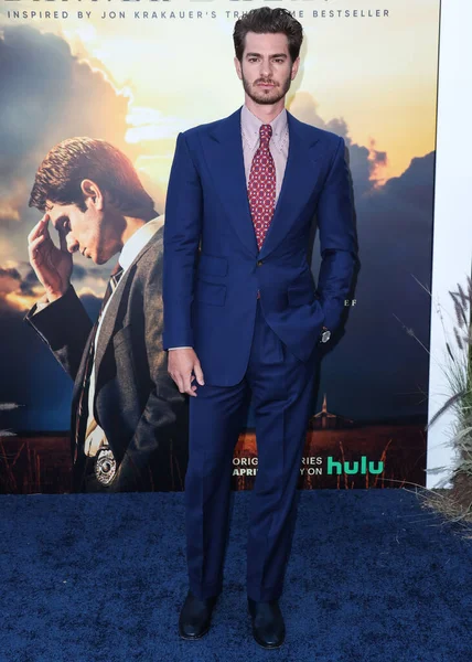 Engelsk Amerikanska Skådespelaren Andrew Garfield Anländer Till Los Angeles Premiär — Stockfoto