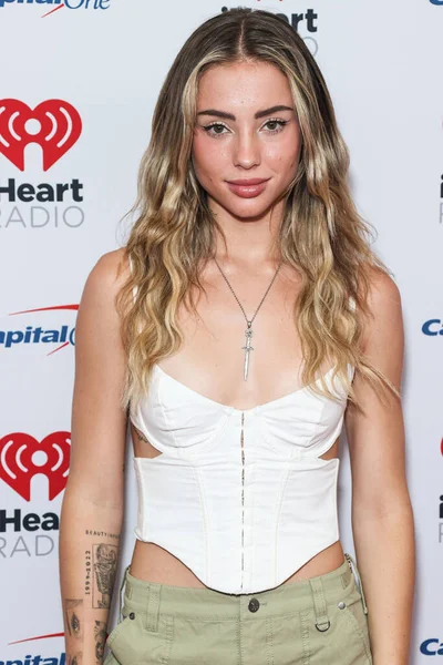 Charly Jordan Poseert Perskamer Het 2022 Iheartradio Music Festival Night — Stockfoto