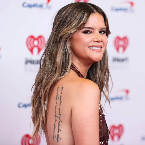 Maren Morris, 24 Eylül 2022 'de Las Vegas, Nevada' da T-Mobile Arena 'da düzenlenen iHeartRadio Music Festival' de basın odasında poz verdi.