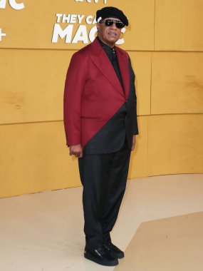 Stevie Wonder arrives at the Los Angeles Premiere Of Apple's 'They Call Me Magic' held at the Regency Village Theatre on April 14, 2022 in Westwood, Los Angeles, California, United States clipart