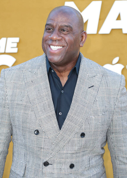 American former professional basketball player Magic Johnson (Earvin Johnson Jr.) arrives at the Los Angeles Premiere Of Apple's 'They Call Me Magic' held at the Regency Village Theatre on April 14, 2022 in Westwood, Los Angeles, California, USA