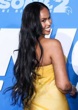 Somalili-Amerikalı aktris Sabrina Dhowre Elba, 5 Nisan 2022 'de Westwood, Los Angeles, Kaliforniya, ABD' deki Regency Village Theatre 'da düzenlenen' Sonic The Kirpi 2 'nin Los Angeles Premiere gösterimine geldi.. 