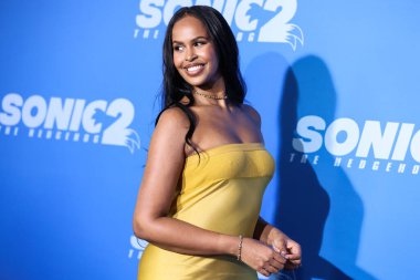 Somalili-Amerikalı aktris Sabrina Dhowre Elba, 5 Nisan 2022 'de Westwood, Los Angeles, Kaliforniya, ABD' deki Regency Village Theatre 'da düzenlenen' Sonic The Kirpi 2 'nin Los Angeles Premiere gösterimine geldi.. 
