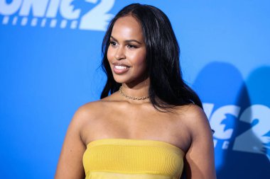 Somalili-Amerikalı aktris Sabrina Dhowre Elba, 5 Nisan 2022 'de Westwood, Los Angeles, Kaliforniya, ABD' deki Regency Village Theatre 'da düzenlenen' Sonic The Kirpi 2 'nin Los Angeles Premiere gösterimine geldi.. 