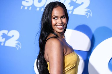 Somalili-Amerikalı aktris Sabrina Dhowre Elba, 5 Nisan 2022 'de Westwood, Los Angeles, Kaliforniya, ABD' deki Regency Village Theatre 'da düzenlenen' Sonic The Kirpi 2 'nin Los Angeles Premiere gösterimine geldi.. 