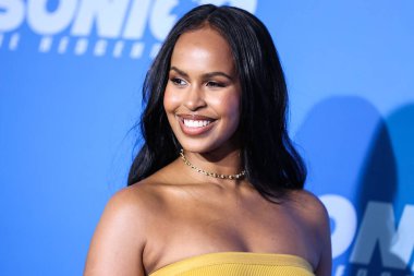 Somalili-Amerikalı aktris Sabrina Dhowre Elba, 5 Nisan 2022 'de Westwood, Los Angeles, Kaliforniya, ABD' deki Regency Village Theatre 'da düzenlenen' Sonic The Kirpi 2 'nin Los Angeles Premiere gösterimine geldi.. 