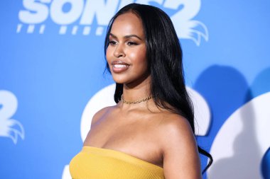 Somalili-Amerikalı aktris Sabrina Dhowre Elba, 5 Nisan 2022 'de Westwood, Los Angeles, Kaliforniya, ABD' deki Regency Village Theatre 'da düzenlenen' Sonic The Kirpi 2 'nin Los Angeles Premiere gösterimine geldi.. 