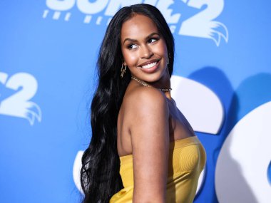 Somalili-Amerikalı aktris Sabrina Dhowre Elba, 5 Nisan 2022 'de Westwood, Los Angeles, Kaliforniya, ABD' deki Regency Village Theatre 'da düzenlenen' Sonic The Kirpi 2 'nin Los Angeles Premiere gösterimine geldi.. 