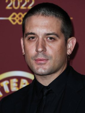 Rapçi G-Eazy (Gerald Earl Gillum), 26 Mart 2022 tarihinde Bel Air, Los Angeles, Kaliforniya, ABD 'de düzenlenen Darren Dzienciol ve Richie Akiva Oscar Partisi 2022' ye geldi.. 