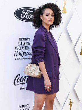 Nathalie Emmanuel, 24 Mart 2022 'de Beverly Wilshire Four Seasons Oteli' nde düzenlenen Hollywood Ödülleri 'nde Siyahi Kadınlar Öğle Yemeği Yıldönümünde 