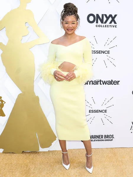 Storm Reid, 24 Mart 2022 'de Beverly Wilshire Four Seasons Oteli' nde düzenlenen 'Siyah Sinema Evreni' nin Hollywood Ödülleri 'nde Siyah Kadınlar Öğle Yemeği Yıldönümünde 2022. Yıllık ESSENCE' e geldi.