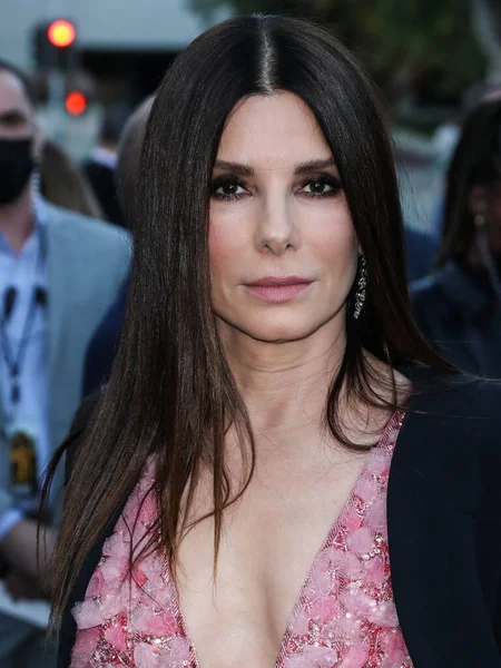 Atriz Americana Sandra Bullock Vestindo Elie Saab Chega Los Angeles — Fotografia de Stock