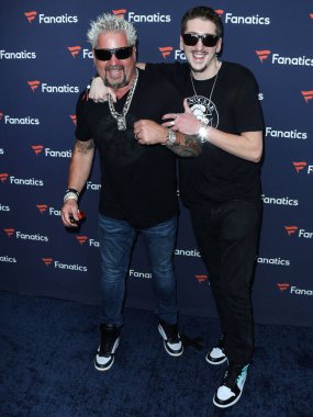 Guy Fieri ve oğlu Hunter Fieri, Michael Rubin 'in Fanatik Super Bowl Partisi 2022' ye 12 Şubat 2022 'de Culver City, Los Angeles, Kaliforniya, ABD' de gerçekleştirildi..