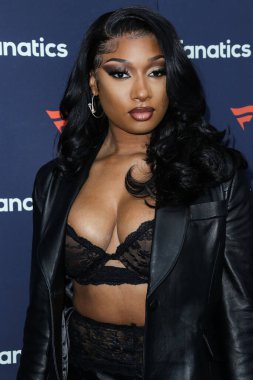 Amerikalı rapçi Megan Thee Stallion (Megan Jovon Ruth Pete), Michael Rubin 'in Fanatik Super Bowl Partisi 2022' ye 12 Şubat 2022 'de Culver City, Los Angeles, Kaliforniya, ABD' de gerçekleştirildi.. 