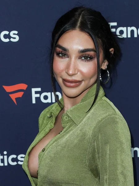 Mannequin Américain Chantel Jeffries Arrive Fanatics Super Bowl Party 2022 — Photo