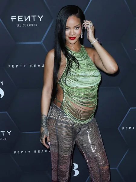 Cantora Barbadense Rihanna Robyn Rihanna Fenty Vestindo Attico Chega Fenty — Fotografia de Stock