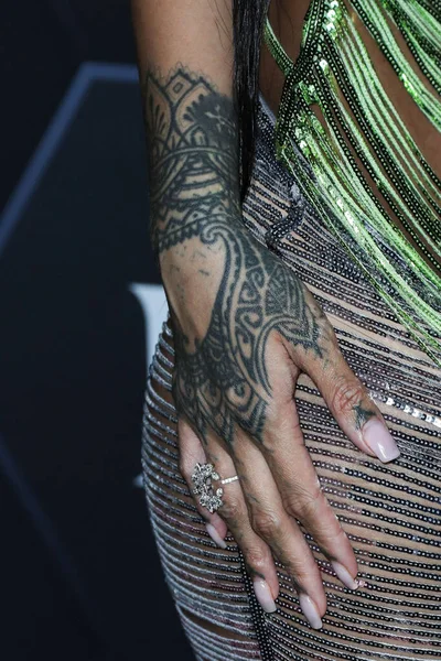 Penyanyi Barbados Rihanna Robyn Rihanna Fenty Memakai Attico Tiba Perayaan — Stok Foto