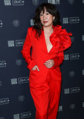 Aktris Sandra Oh, BBC 'nin BBC AMERICA ve AMC +' da 27 Şubat Pazar günü 8 Şubat 2022 'de Beverly Hills, Kaliforniya' daki The Peninsula Beverly Hills Oteli 'nde düzenlenen 