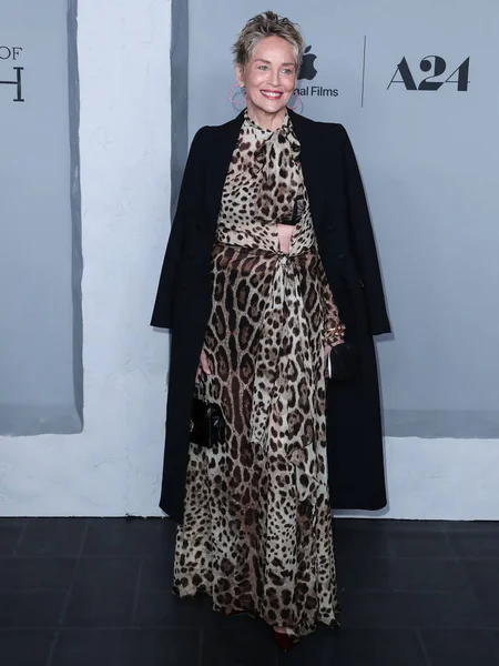 Actrice Américaine Sharon Stone Vêtue Dolce Gabbana Arrive Première Apple — Photo