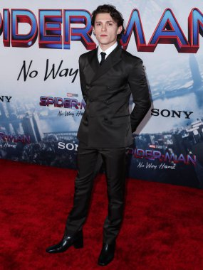 Aktör Tom Holland 13 Aralık 2021 'de Westwood, Los Angeles, Kaliforniya, ABD' deki Regency Village Theatre 'da düzenlenen' Örümcek Adam: No Way Home 'filminin Los Angeles prömiyerine geldi..