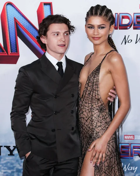 Acteur Tom Holland Actrice Zendaya Coleman Arriveren December 2021 Het — Stockfoto