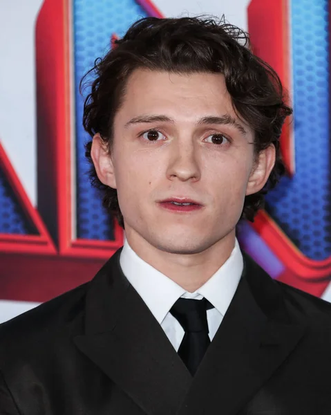 Ator Tom Holland Chega Los Angeles Premiere Columbia Pictures Spider — Fotografia de Stock