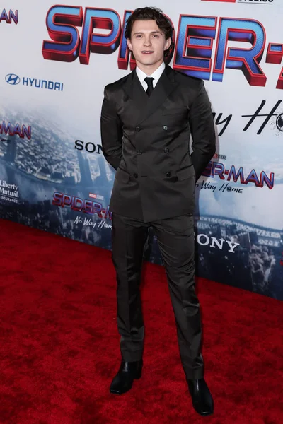 Acteur Tom Holland Arrive Première Columbia Pictures Spider Man Way — Photo