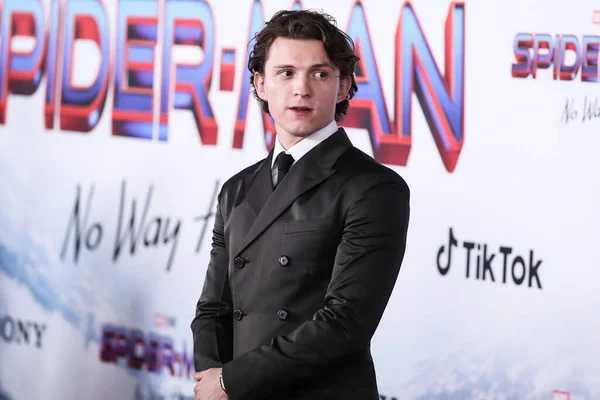 Attore Tom Holland Arriva Los Angeles Premiere Columbia Pictures Spider — Foto Stock