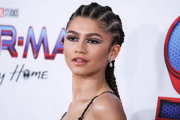 Actrice Zendaya Coleman Arriveert Los Angeles Premiere Columbia Pictures Spider — Stockfoto