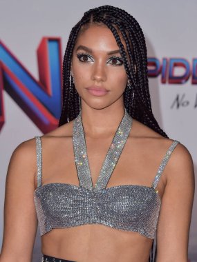 Amerikalı model Corinne Foxx, 13 Aralık 2021 'de Westwood, Los Angeles, Kaliforniya, ABD' deki Regency Village Theatre 'da düzenlenen Columbia Pictures' ın 