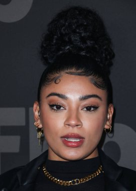 Jasmine Brown, 9 Aralık 2021 'de Hollywood, Los Angeles, Kaliforniya, ABD' de düzenlenen ve Scout Willis, BIA ve Kehlani tarafından sahnelenen Grammy adayı sanatçı Halsey 'in ev sahipliğinde düzenlenen Flip Grand Launch etkinliğine geliyor.