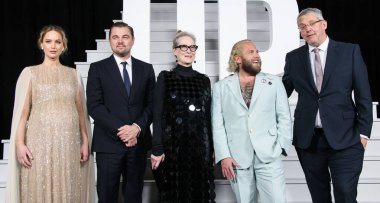 Aktris Jennifer Lawrence, Leonardo DiCaprio, Meryl Streep, Jonah Hill ve yönetmen Adam McKay, 5 Aralık 2021 'de Manhattan, New York' taki Lincoln Center 'da düzenlenen Netflix' in 'Don' t Look Up 'adlı filminin dünya prömiyerine geldiler.