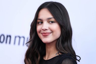 Calvin Luo 'yu giyen şarkıcı Olivia Rodrigo, Peacock ve Girls5eva tarafından sunulan ve 4 Aralık 2021' de Los Angeles, Kaliforniya 'daki City Market Social House' da düzenlenen IHG Otelleri ve Resorts sponsorluğundaki Music Hitmakers Brunch 'a geldi.