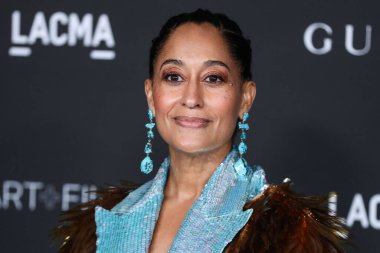 Actress Tracee Ellis Ross wearing an outfit by Gucci arrives at the 10th Annual LACMA Art + Film Gala 2021 held at the Los Angeles County Museum of Art on November 6, 2021 in Los Angeles, California, United States. clipart