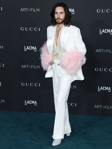 Acteur Jared Leto Met Een Outfit Van Gucci Arriveert Het — Stockfoto