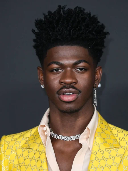 Rapero Lil Nas Usando Traje Gucci Llega 10ª Gala Anual — Foto de Stock