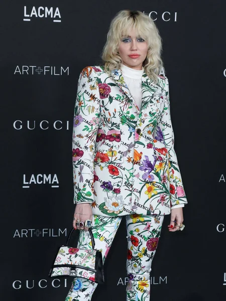 Cantora Miley Cyrus Vestindo Terno Gucci Balenciaga Jóias Jared Lehr — Fotografia de Stock