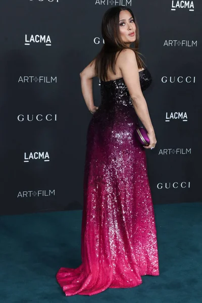 Attrice Salma Hayek Pinault Vestita Gucci Arriva Decimo Gala Annuale — Foto Stock