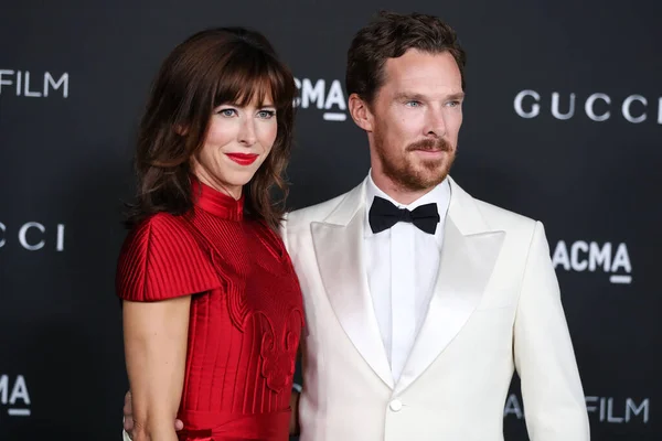 Sophie Hunter Dan Suaminya Benedict Cumberbatch Tiba Acara Tahunan Lacma — Stok Foto