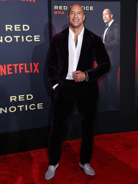 Acteur Dwayne Johnson Arrive Première Mondiale Red Notice Netflix Xbox — Photo