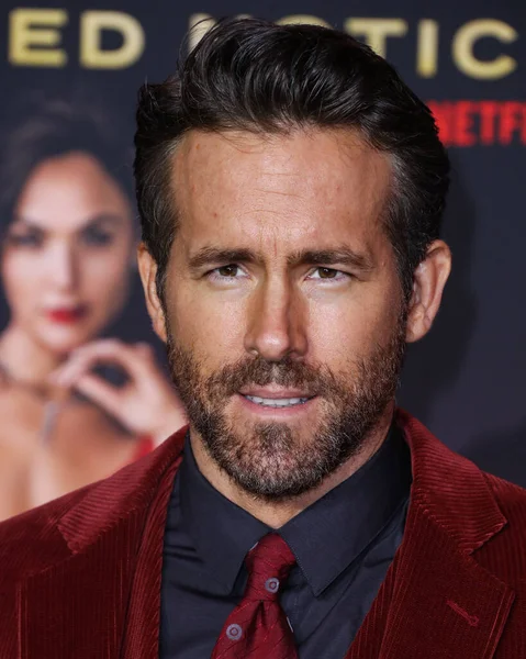 Aktor Ryan Reynolds Przybywa Światową Premierę Red Notice Netflixa Która — Zdjęcie stockowe