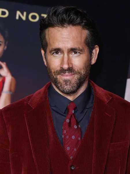 Actor Ryan Reynolds Llega Estreno Mundial Del Aviso Rojo Netflix — Foto de Stock