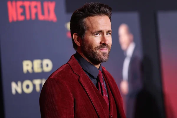 Ator Ryan Reynolds Chega Estréia Mundial Red Notice Netflix Realizada — Fotografia de Stock