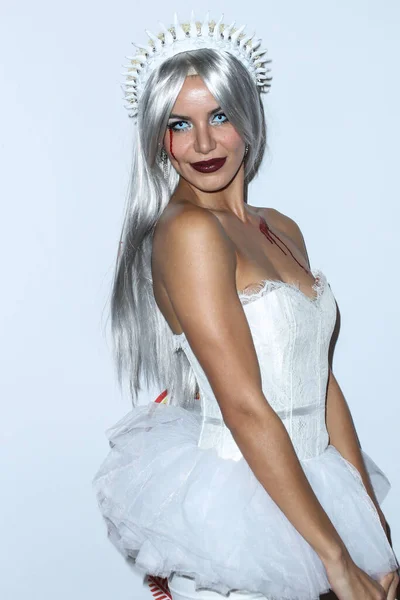 Madison Grace Reedová Přichází Darren Dzienciol Carn Evil Halloween Party — Stock fotografie