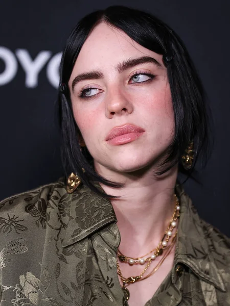 Billie Eilish Cantautrice Statunitense Con Indosso Gucci Arriva Gala Dei — Foto Stock