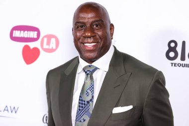 Amerikalı eski profesyonel basketbolcu Magic Johnson (Earvin Johnson Jr.), Imagine LA 'nın 9 Ekim 2022' de ABD 'nin Kaliforniya eyaletinin Los Angeles kentinde gerçekleştirdiği Imagine Ball' a geldi..